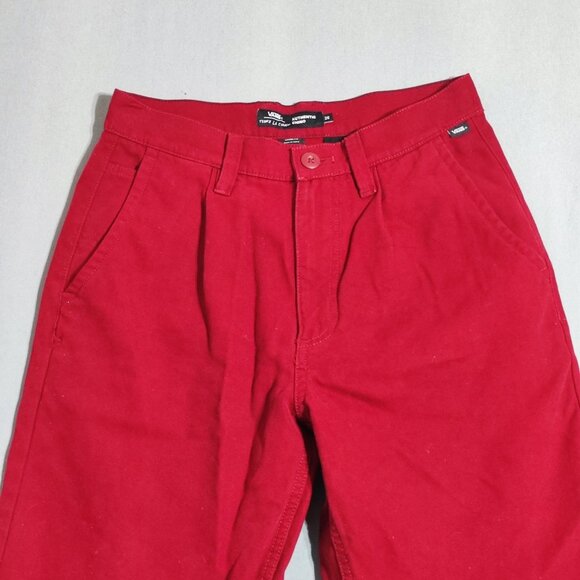 Vans  Knost la Curren Authentic Chino pants men's youth size 26 red  loose fit - Picture 2 of 14